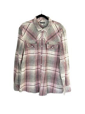International Concepts- MENS Plaid Cotton-Linen Long sleeve Shirt Size XX-LARGE